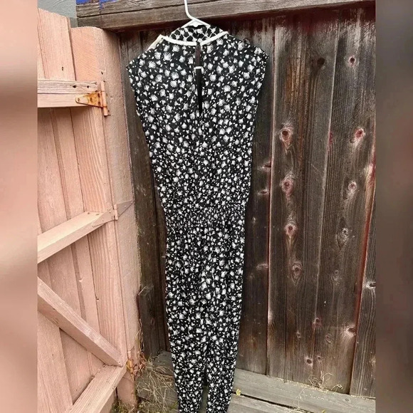 POUPETTE ST BARTH Black And White Donna Long Jumpsuit - Picture 4 of 9